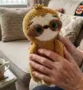 Samantha the Sloth Amigurumi Pattern step 4 - final assembly and finishing