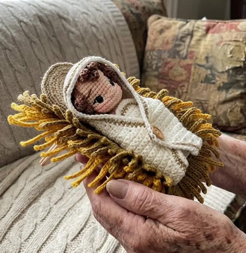 Complimentary Intermediate crochet pattern: Sweet Handfuls Baby Jesus Amigurumi Pattern - Simple to follow guide