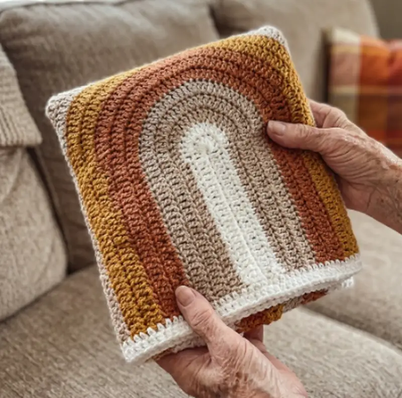 Complimentary Intermediate crochet pattern: Rainbow Afghan Pattern - Simple to follow guide