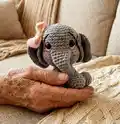 Elephant Amigurumi Pattern step 1 - construction progress