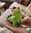 Mr. Pistachio the Dinosaur Amigurumi Pattern step 1 - construction progress