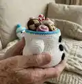 Snowman Amigurumi Pattern step 2 - assembly progress
