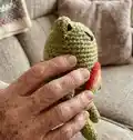 Crochet Pride Frog Amigurumi Pattern step 2 - assembly progress