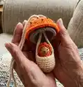 Elendan Mushroom with Mouse Amigurumi Pattern step 1 - construction progress