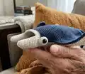 Jacque the Manta Ray Amigurumi Pattern step 2 - assembly progress