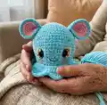 Blue the Dumbo Octopus Amigurumi Pattern step 4 - final assembly and finishing