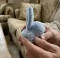 Bunny Booties Pattern step 2 - assembly progress