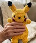 Pika the Electric Mouse Amigurumi Pattern step 1 - construction progress