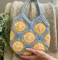 Citrus Tote Bag Pattern step 1 - construction progress