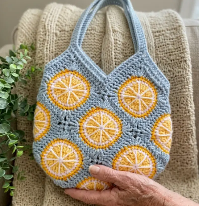Complimentary Intermediate crochet pattern: Citrus Tote Bag Pattern - Simple to follow guide