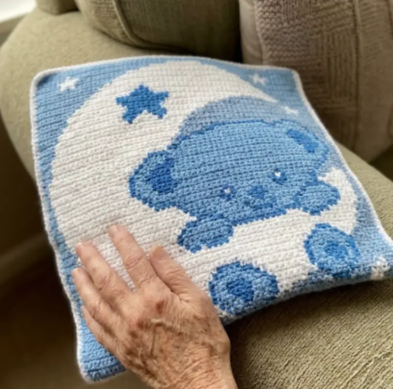 Complimentary Intermediate crochet pattern: Cute Teddy Bear on the Moon Graphgan Pattern - Simple to follow guide