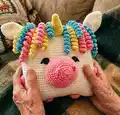 Pillow- unicorn Amigurumi Pattern step 1 - construction progress