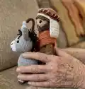 Shepherd, bull and donkey Amigurumi Pattern step 2 - assembly progress
