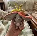 Bunny-Carrot Amigurumi Pattern step 1 - construction progress