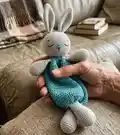 Bunny Lovey Crochet Amigurumi Pattern step 1 - construction progress