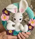 Hoppy Spring Wreath Crochet Pattern step 1 - construction progress
