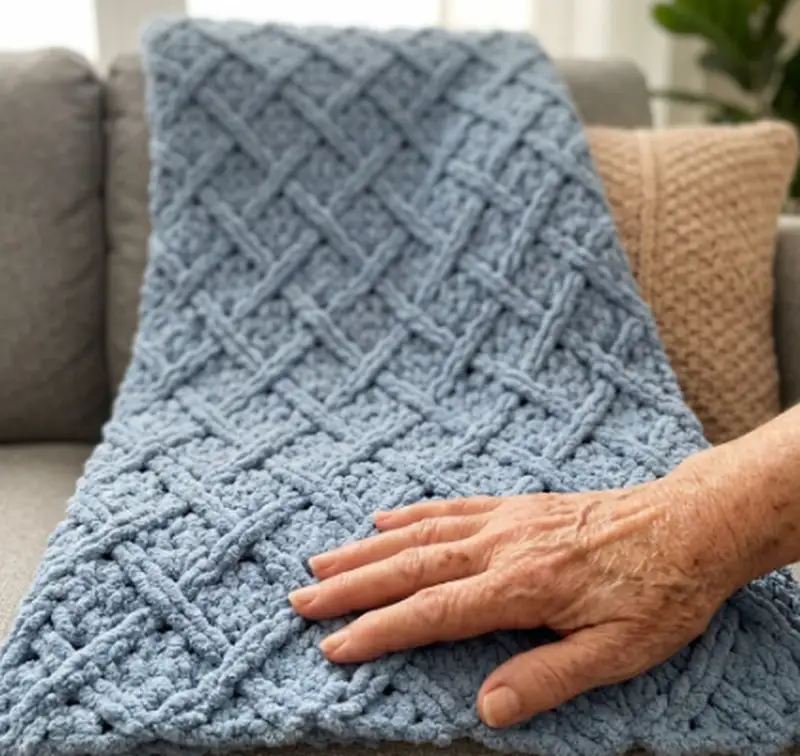 Complimentary Advanced crochet pattern: EZ Diamond Lattice Blanket Pattern - Simple to follow guide