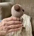 Dog Phone Pouch Amigurumi Pattern step 2 - assembly progress