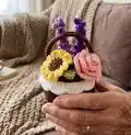 Mini Flower Basket & Flowers Amigurumi Pattern step 4 - final assembly and finishing
