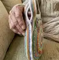 Boho Flower Slouch Bag Pattern step 2 - assembly progress