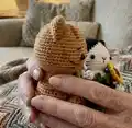 The cats and flowers Amigurumi Pattern step 2 - assembly progress