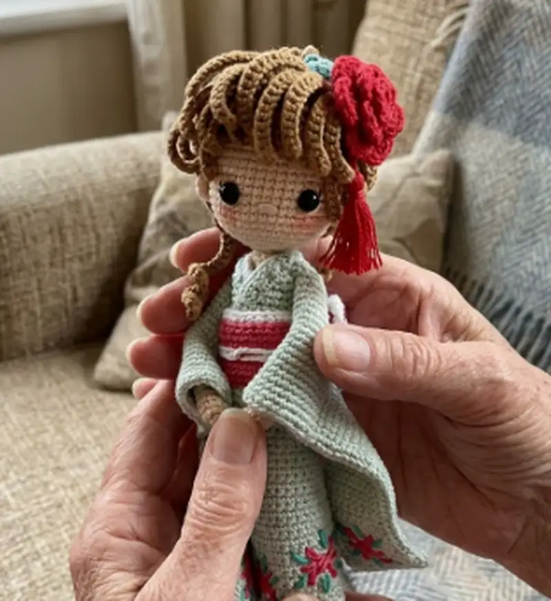Complimentary Intermediate crochet pattern: Kimono Baby-Kyoko Amigurumi Pattern - Simple to follow guide