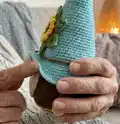 Crochet Gnome Amigurumi Pattern step 2 - assembly progress