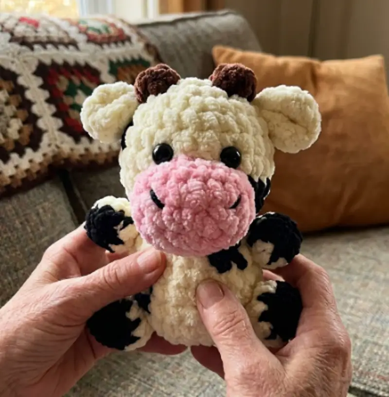 Quality crochet pattern: Keychain Cow Amigurumi Pattern - Beginner Friendly level guide with complete instructions