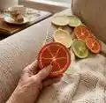 Citrus Slice Coasters Pattern step 4 - final assembly and finishing