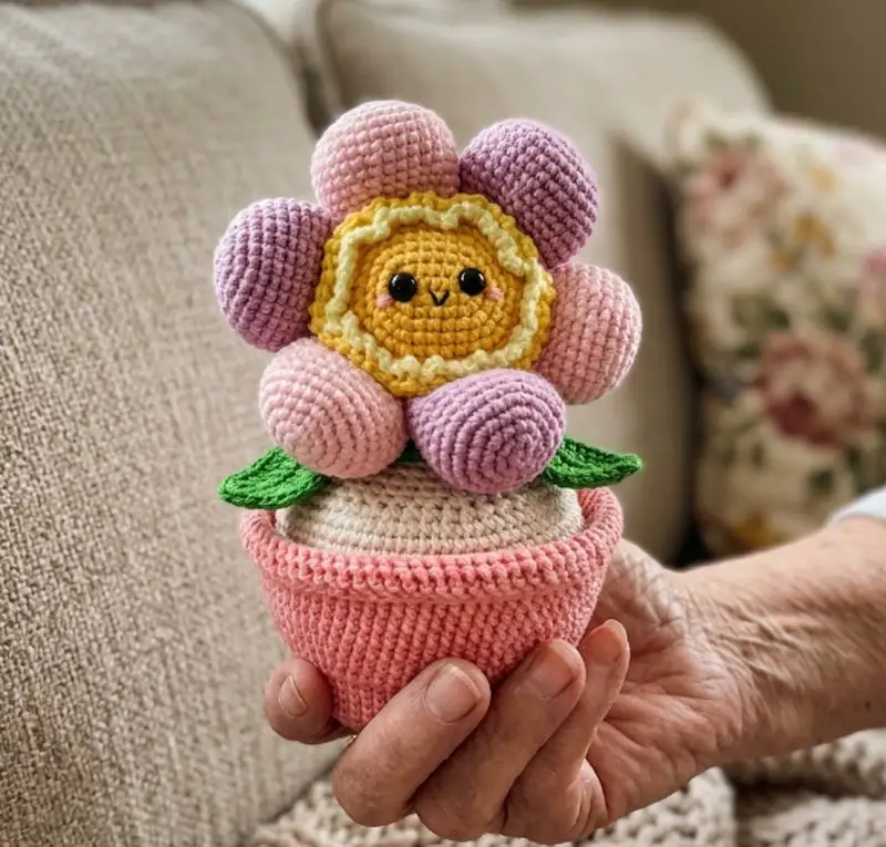 Complimentary Intermediate crochet pattern: Little Floweret Amigurumi Pattern - Simple to follow guide