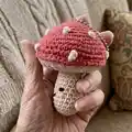 Mushroom Backpack Charm Amigurumi Pattern step 3 - details and accessories