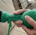 Crochet Frog Door-Stopper Amigurumi Pattern step 2 - assembly progress