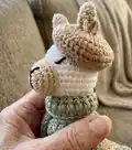 Louisa Llama Amigurumi Pattern step 2 - assembly progress