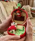 Foxes in the Apple Bag Amigurumi Pattern step 1 - construction progress