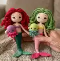 Mermaid and Jellyfish Amigurumi Pattern step 1 - construction progress