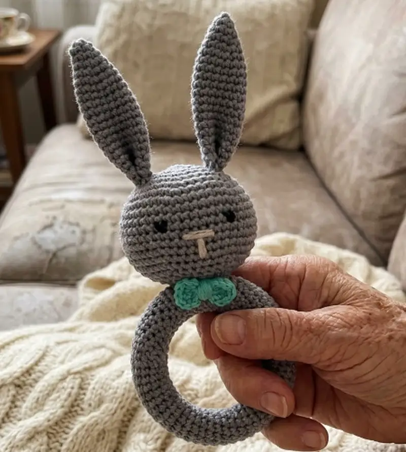 Quality crochet pattern: Rattle Bunny Amigurumi Pattern - Intermediate level guide with complete instructions