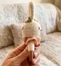 Bunny baby rattle Amigurumi Pattern step 3 - details and accessories