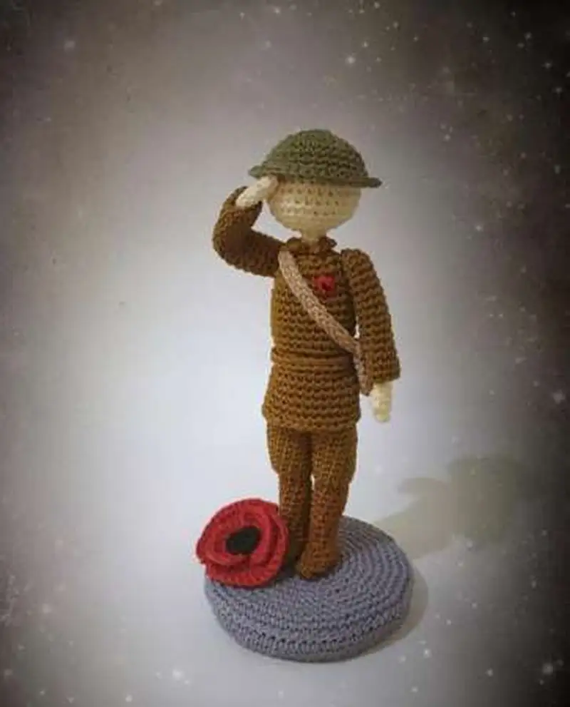 Complimentary Intermediate crochet pattern: For The Fallen Armed Forces Amigurumi Pattern - Simple to follow guide