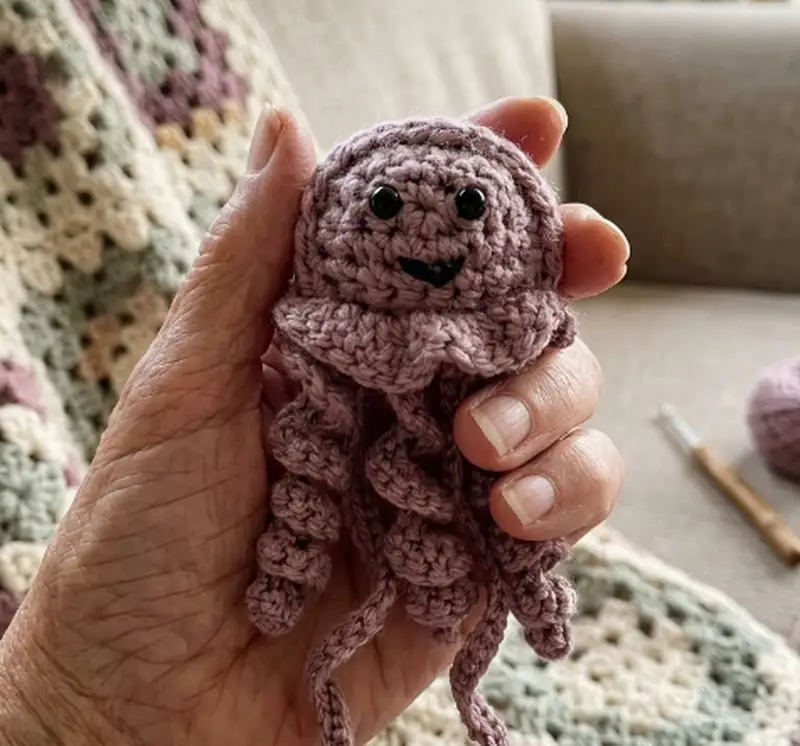 Complimentary Beginner Friendly crochet pattern: Ragdoll Pocket Jellyfish Amigurumi Pattern - Simple to follow guide