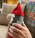 Gnome pillow Amigurumi Pattern step 2 - assembly progress