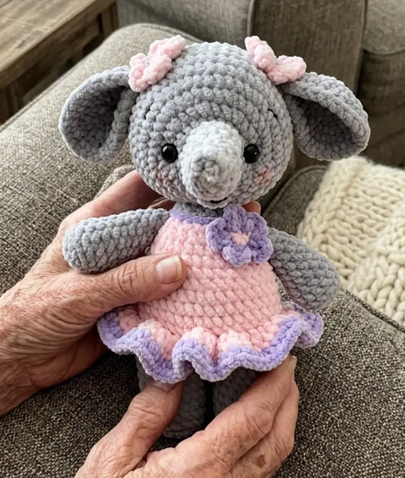 Complimentary Intermediate crochet pattern: Nina The Plush Elephant Amigurumi Pattern - Simple to follow guide