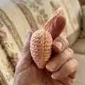 Heart Keychain Amigurumi Pattern step 2 - assembly progress