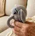 Elephant Amigurumi Pattern step 2 - assembly progress