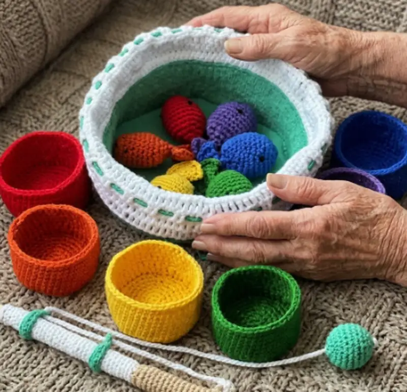 Complimentary Intermediate crochet pattern: Fishing Set Amigurumi Pattern - Simple to follow guide
