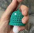 Toadstool Keychain Amigurumi Pattern step 2 - assembly progress