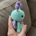 Blue the Butterfly Amigurumi Pattern step 2 - assembly progress