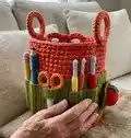 Crochet Caddy Pattern step 1 - construction progress
