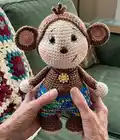 Oakley the Monkey Amigurumi Pattern step 1 - construction progress