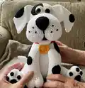 Dog Dotty Amigurumi Pattern step 1 - construction progress