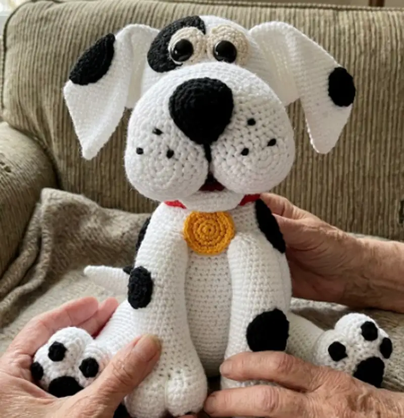 Quality crochet pattern: Dog Dotty Amigurumi Pattern - Intermediate level guide with complete instructions